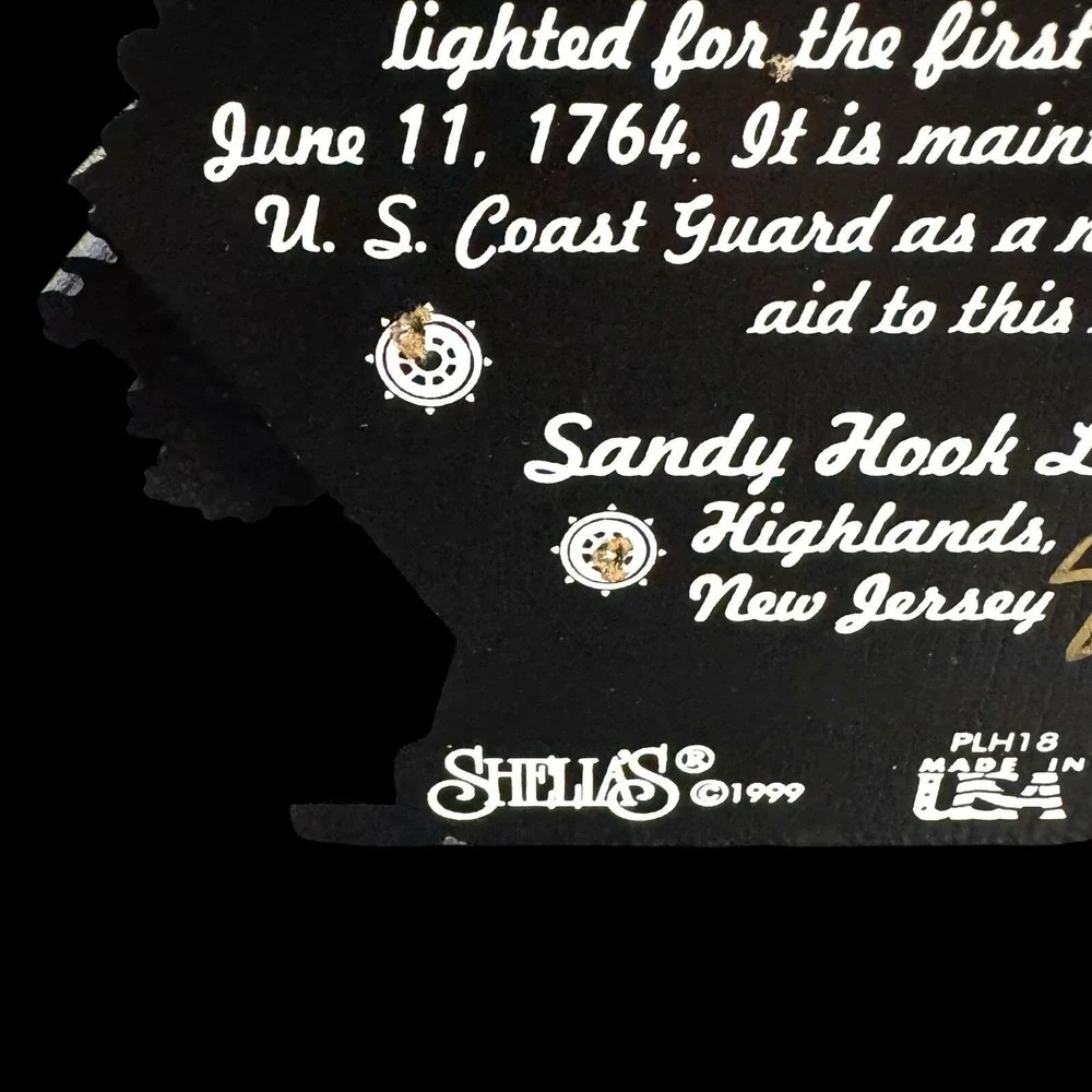Sandy Hook Light Highlands New Jersey 1999‎ Shelia's Wood Shelf Sitters SIGNED